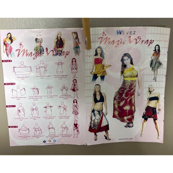 Wrap Sari Skirt Maxi Pink Reversible Chiffon Silk Blend Boho Gypsy Women 1 Sz - Picture 9 of 10